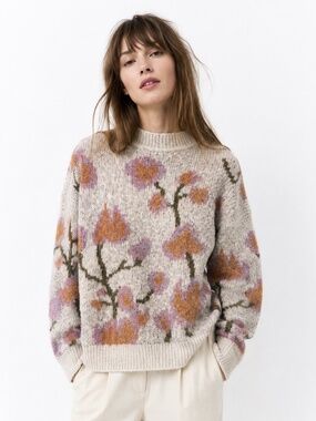 ASOS Object floral tapestry knit sweater size X-Large